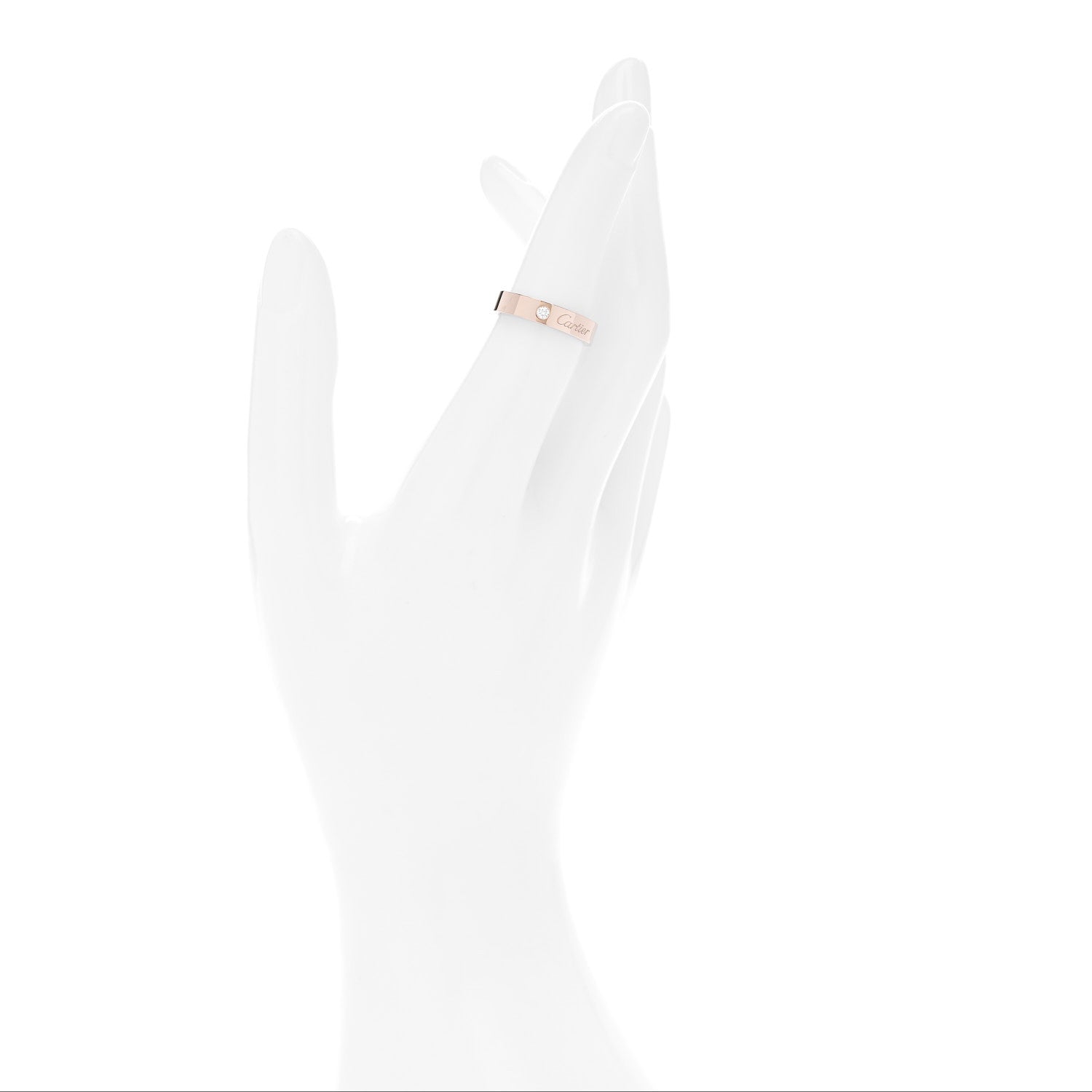 Cartier 18K Pink Gold Diamond 4mm C De Cartier Wedding Band Ring 51 5.75 2 of 6