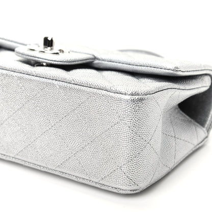 Chanel Metallic Caviar Quilted Mini Top Handle Rectangular Flap Silver 9 of 9