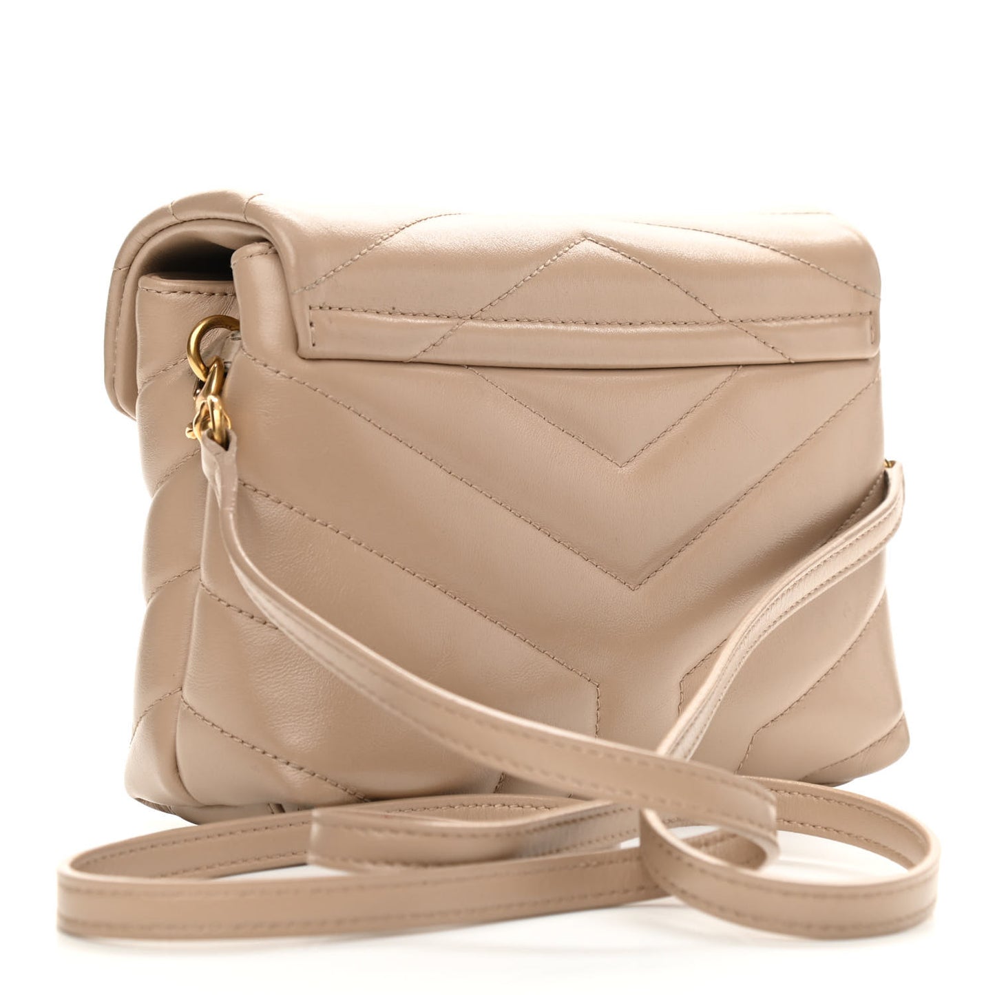 Calfskin Y Quilted Monogram Toy Loulou Crossbody Bag Dark Beige