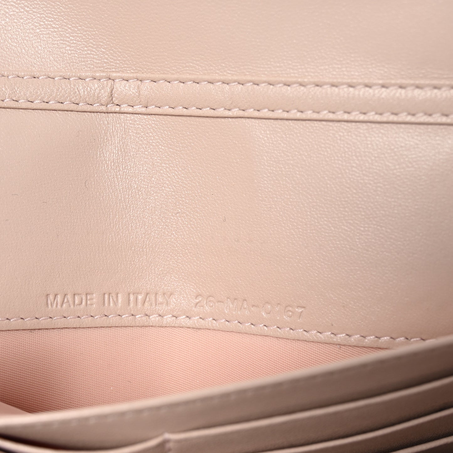 Grained Calfskin Diorama Croisiere Chain Wallet Pink