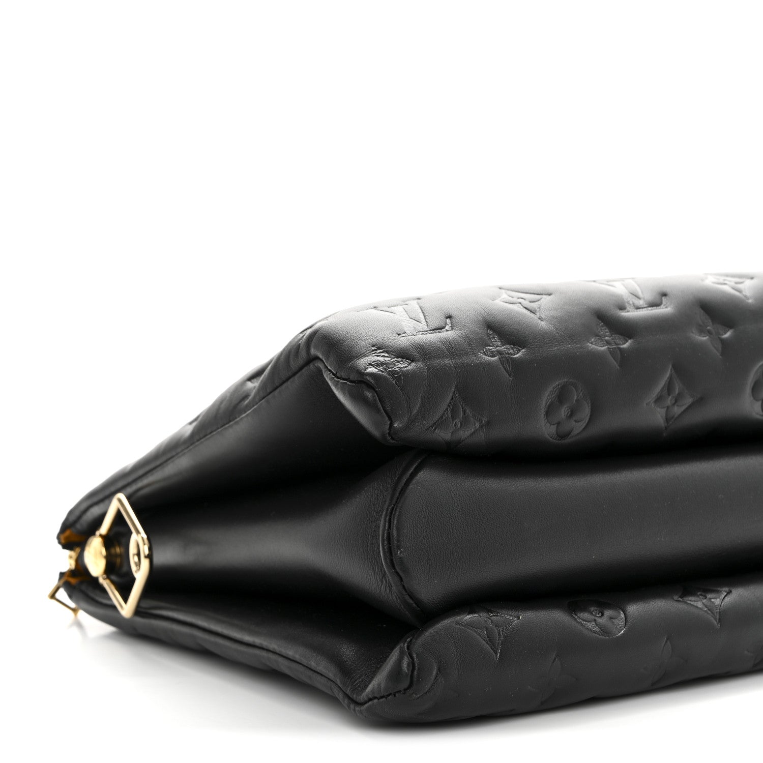 Louis Vuitton Lambskin Embossed Monogram Coussin MM Black 10 of 13