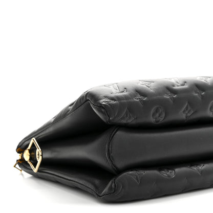 Louis Vuitton Lambskin Embossed Monogram Coussin MM Black 10 of 13
