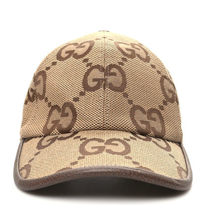 Gucci Monogram Jumbo GG Baseball Hat M 57 Camel Ebony 2 of 9