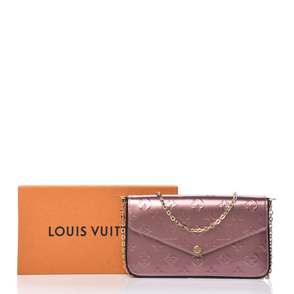 Louis Vuitton Vernis Pochette Felicie Chain Wallet Metallic Pale Pink 10 of 10