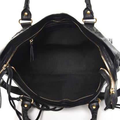 Balenciaga Agneau Laser Cut Cross Classic Gold Hardware City Black 5 of 7
