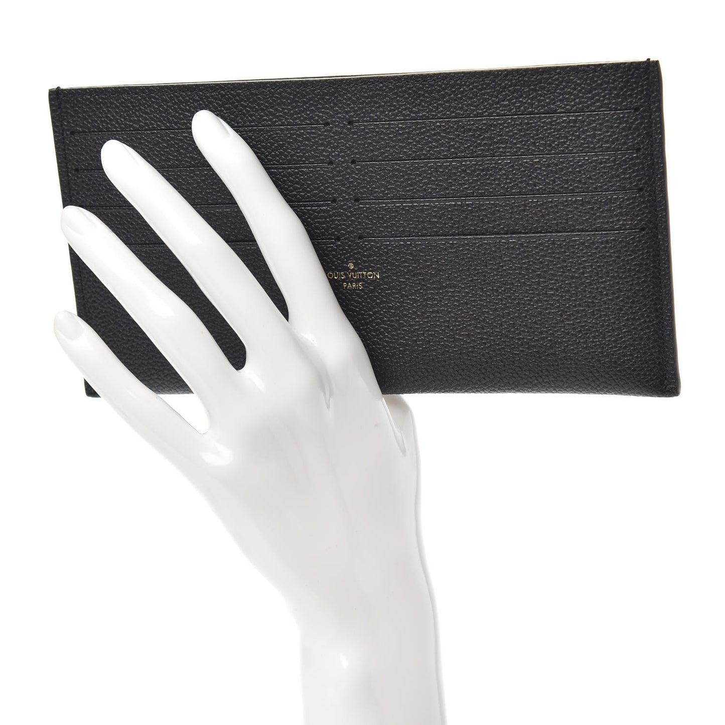 Calfskin Felicie Chain Wallet Card Holder Insert Black