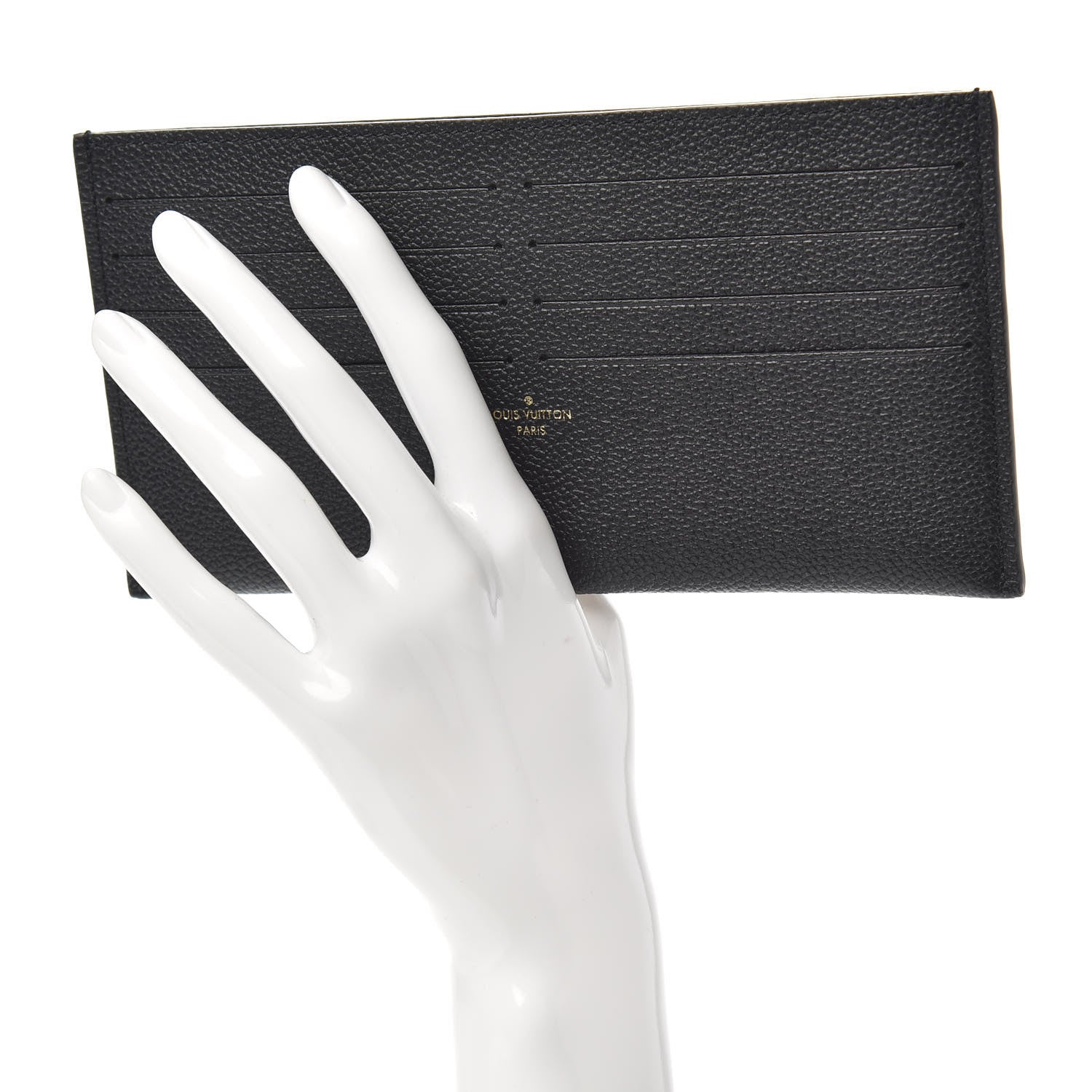 Louis Vuitton Calfskin Felicie Chain Wallet Card Holder Insert Black 3 of 6