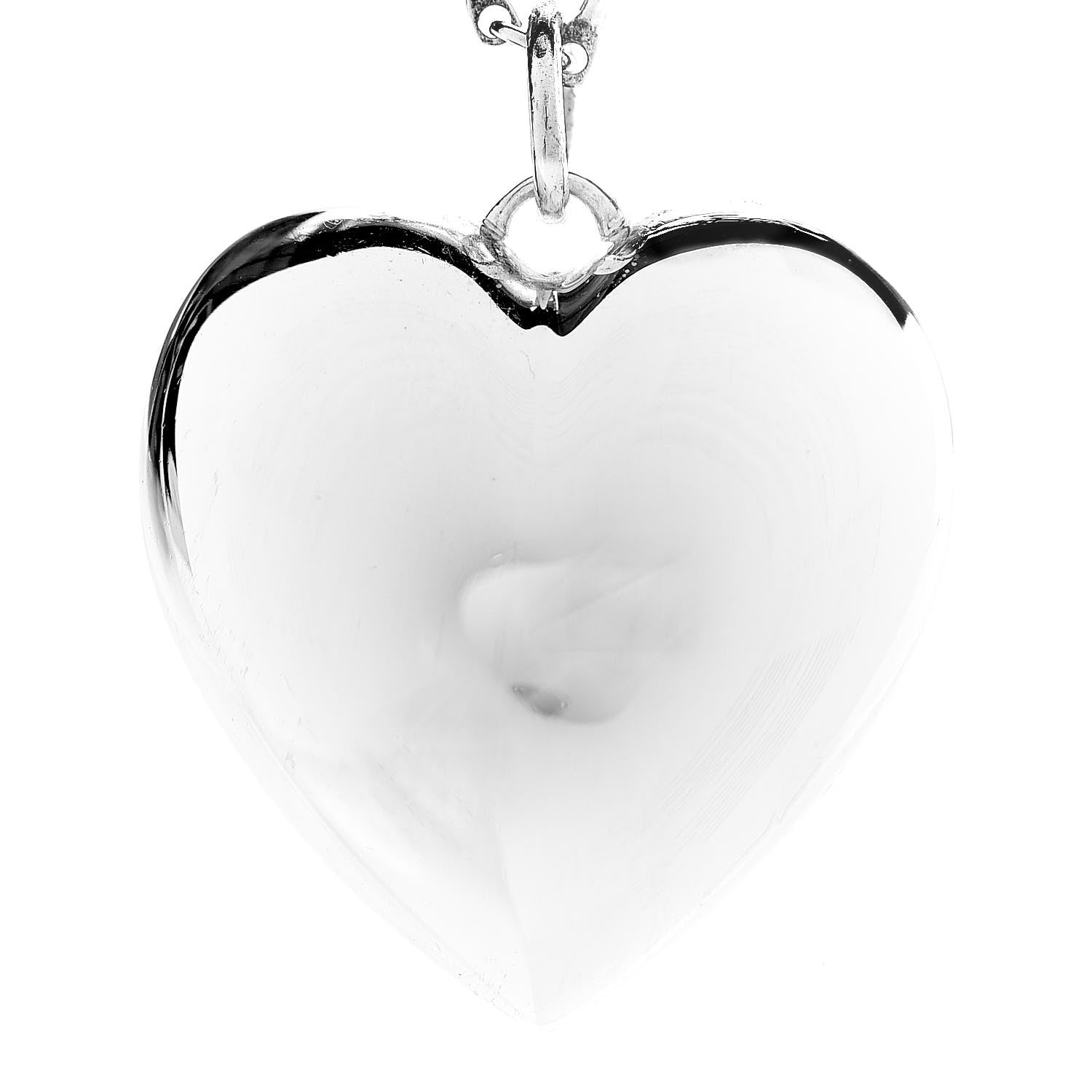 Tiffany Sterling Silver Large Heart Pendant Link Necklace 4 of 6