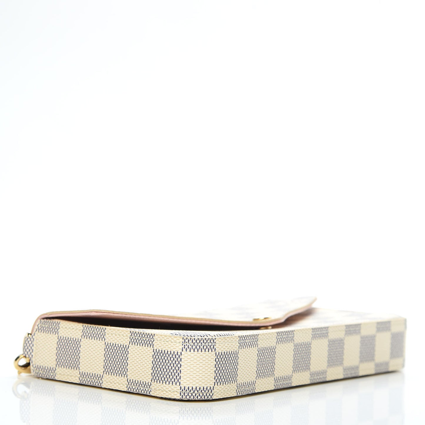 Damier Azur Pochette Felicie Chain Wallet Rose Ballerine