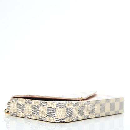 Louis Vuitton Damier Azur Pochette Felicie Chain Wallet Rose Ballerine 4 of 10