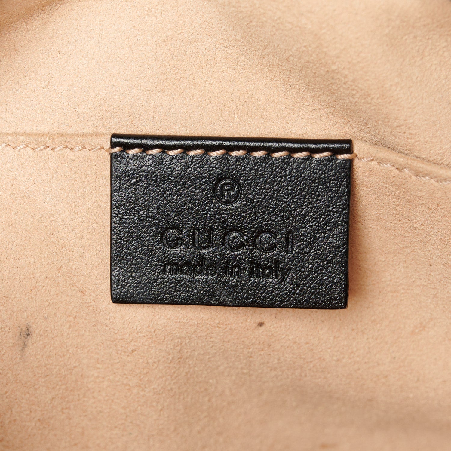 Gucci Calfskin Matelasse Small GG Marmont Chain Shoulder Bag Black 6 of 11