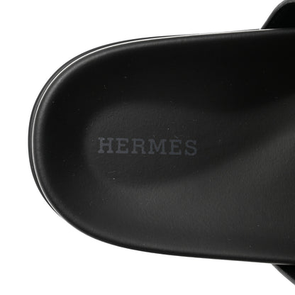Hermes Calfskin Womens Chypre Sandals 40.5 Black 6 of 9