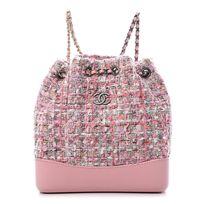 Chanel Tweed Calfskin Quilted Gabrielle Backpack Pink 1 of 11