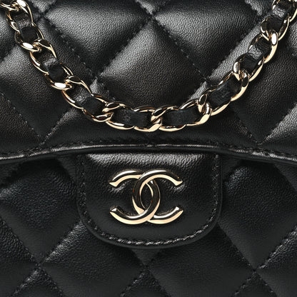 Chanel Lambskin Quilted Top Handle Flap Coin Purse With Chain Black 9 of 12