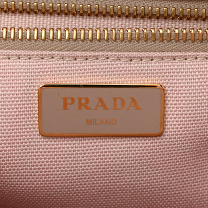 Prada Wicker Canvas Shoulder Bag Pesca 6 of 11