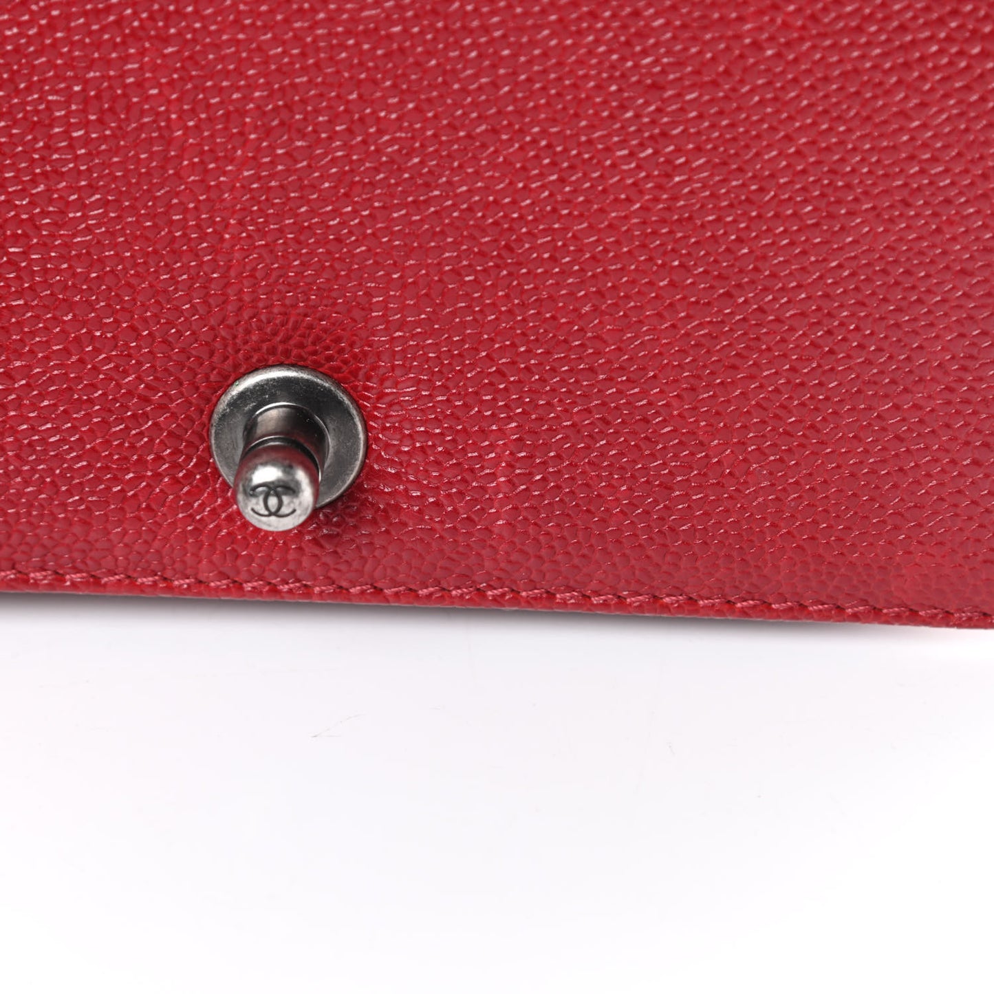 Caviar Quilted Small Boy Flap Dark Red