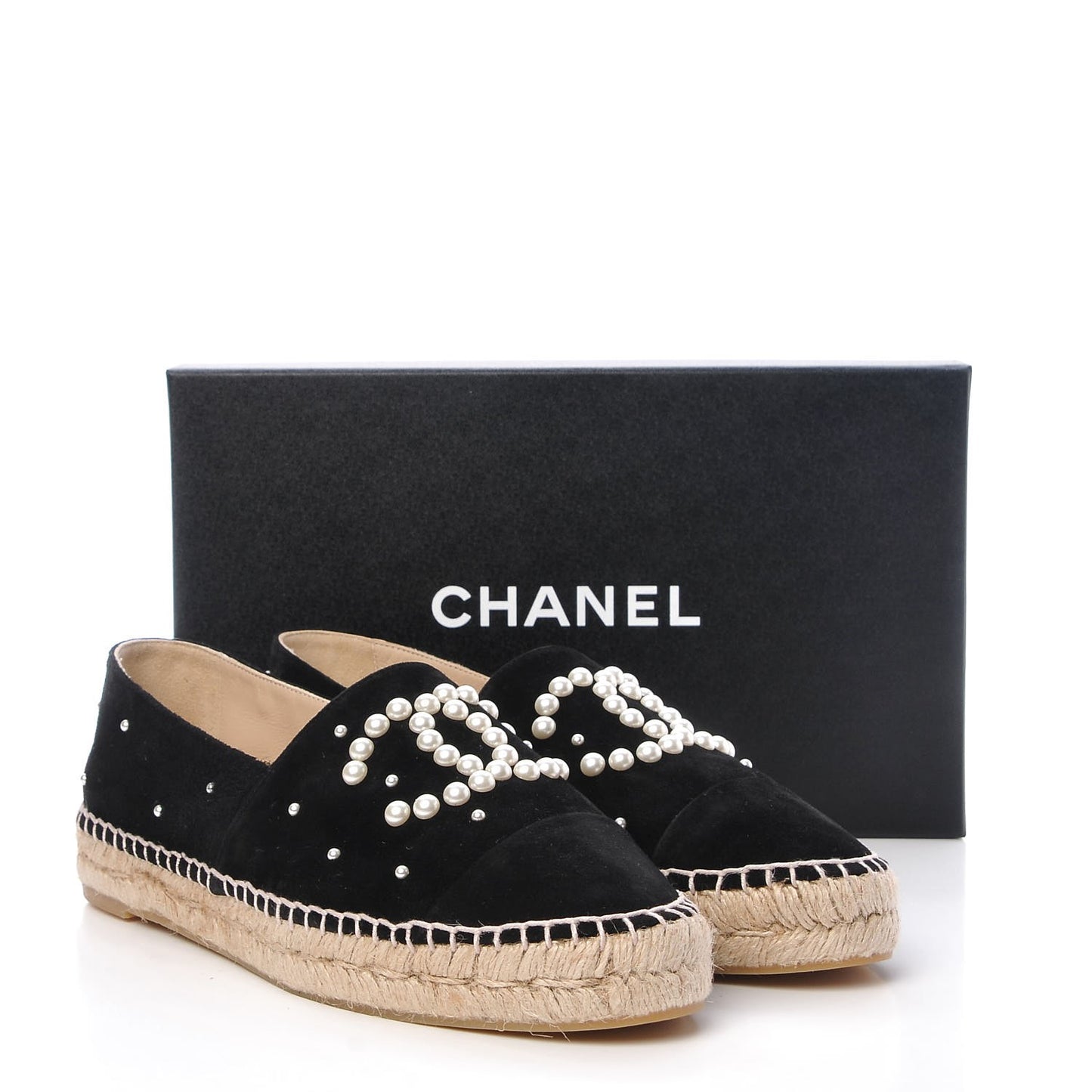 Suede Pearl CC Espadrilles 41 Black