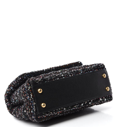 Chanel Tweed Sequin Mini Coco Handle Flap Black 4 of 12