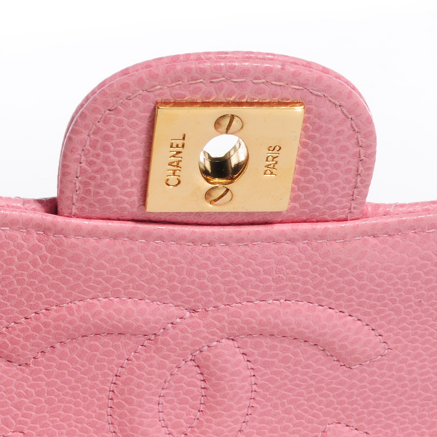 Caviar Quilted Mini Square Flap Pink