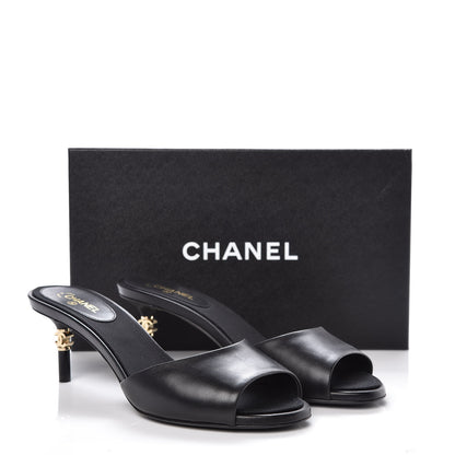 Chanel Calfskin Grosgrain CC Mules 38.5 Black 9 of 9
