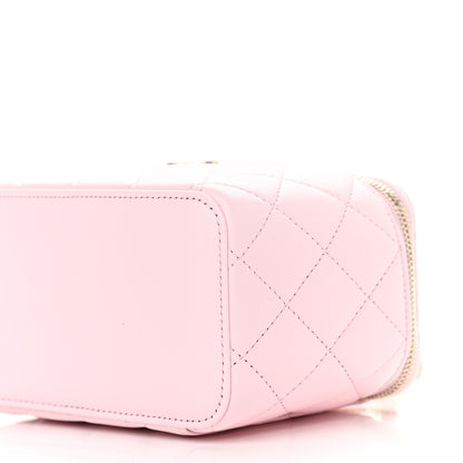 Chanel Lambskin Quilted Small Top Handle Vanity Case With Chain Light Pink 9 of 9