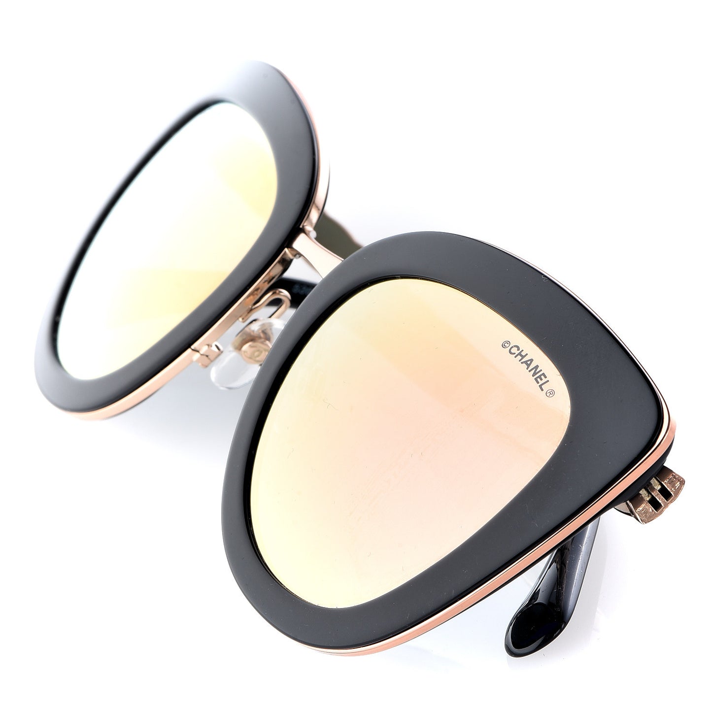 Cat Eye Quilted Sunglasses 5368 Black Pink