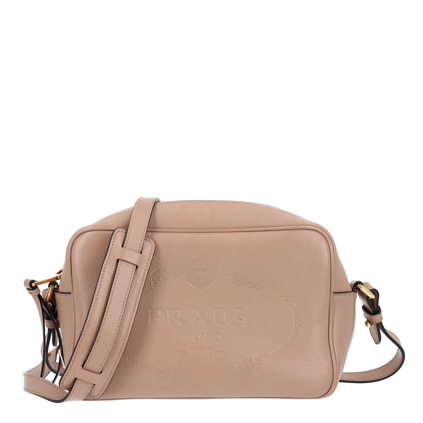 Glace Calfskin Embossed Logo Crossbody Cammeo
