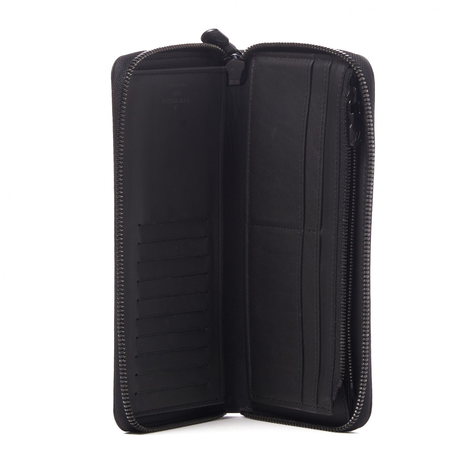Louis Vuitton Calfskin Monogram Shadow Vertical Zippy Wallet Black 4 of 8