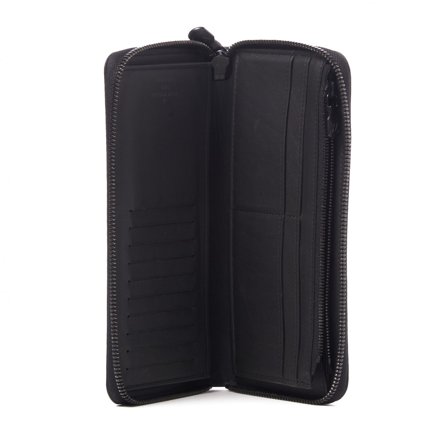 Calfskin Monogram Shadow Vertical Zippy Wallet Black
