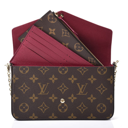 Louis Vuitton Monogram Pochette Felicie Chain Wallet Fuchsia 2 of 10
