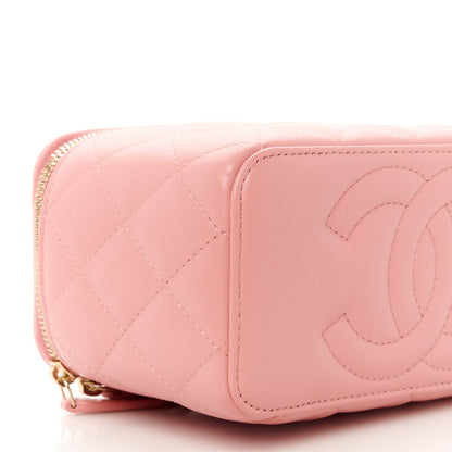 Chanel Lambskin Quilted Small Top Handle Vanity Case With Chain Light Pink 9 of 11