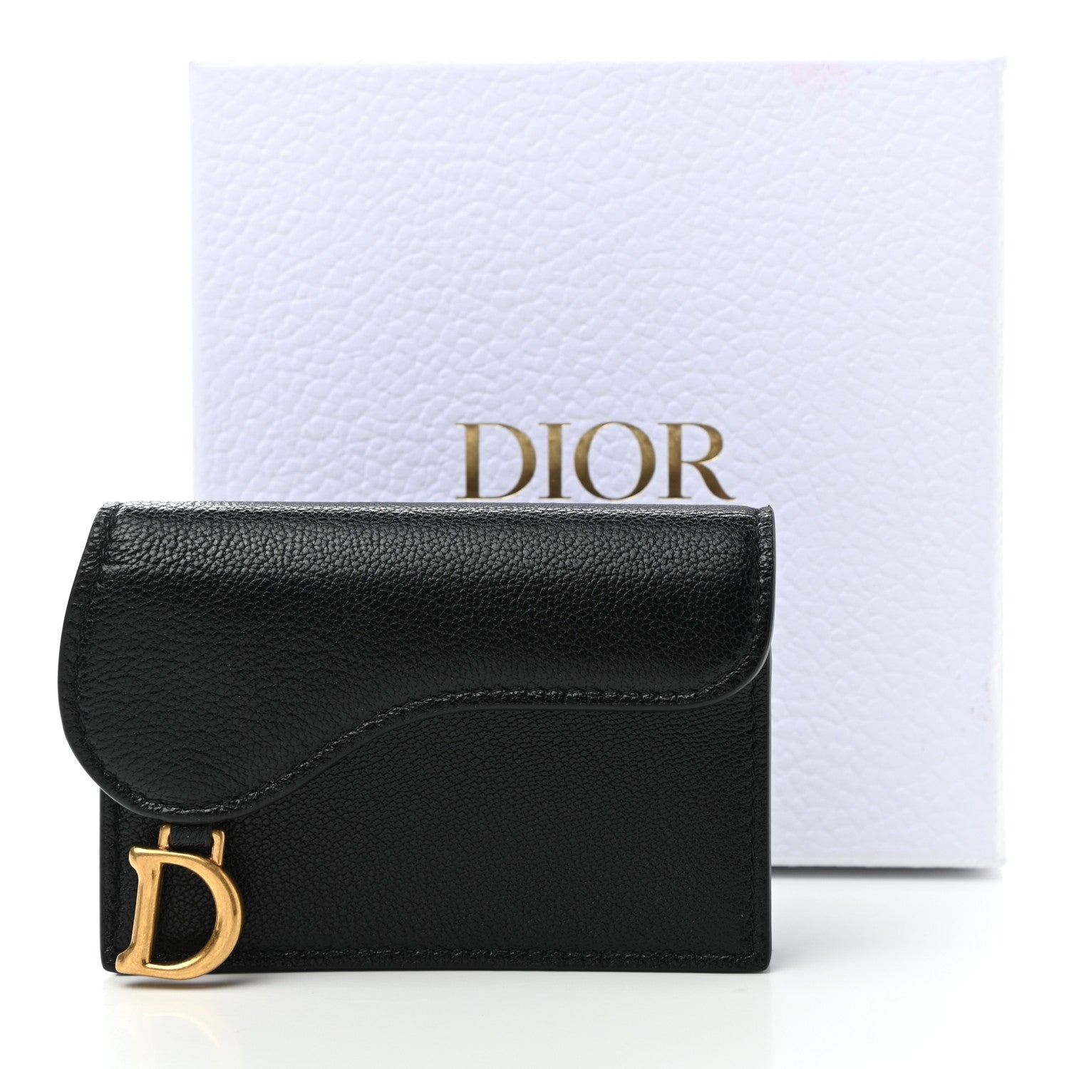 Christian Dior Goatskin Saddle Card Holder Black 8 of 8