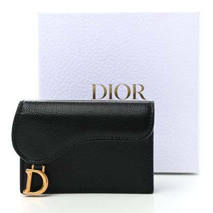 Christian Dior Goatskin Saddle Card Holder Black 8 of 8