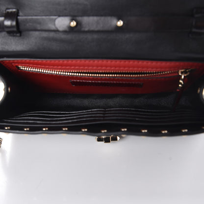 Valentino Garavani Lambskin Rockstud Spike Wallet on Chain Black 6 of 11