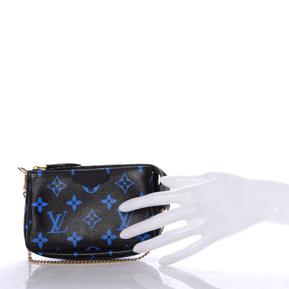 Louis Vuitton Colored Monogram Mini Pochette Accessories Blue Black 2 of 7