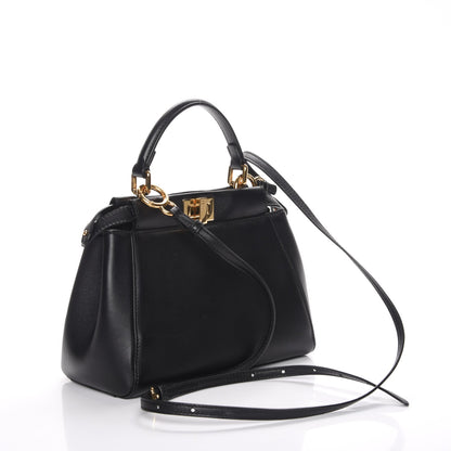 Fendi Nappa Mini Peekaboo Iconic Satchel Black 4 of 8