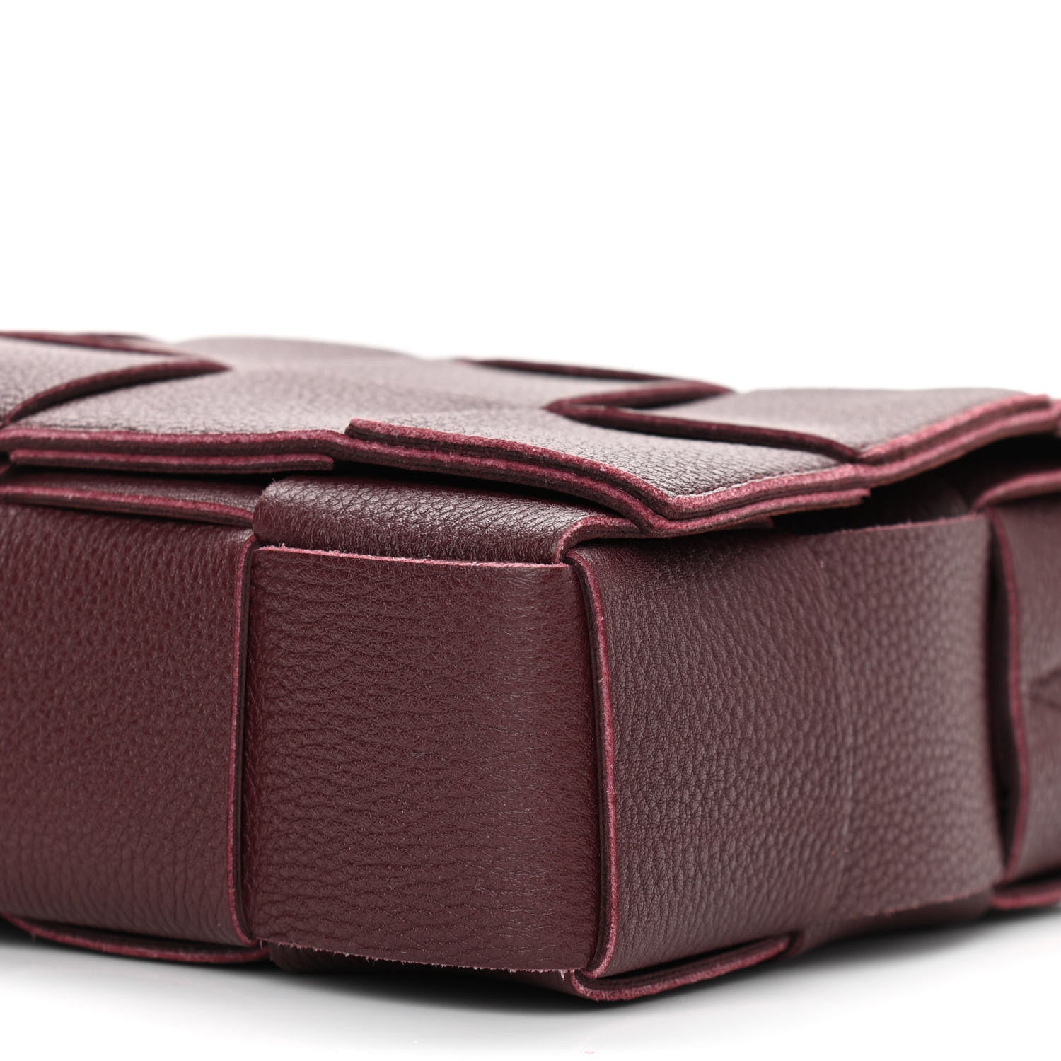 Bottega Veneta Grained Calfskin Maxi Intrecciato Cassette Crossbody Bag Bordeaux 10 of 10