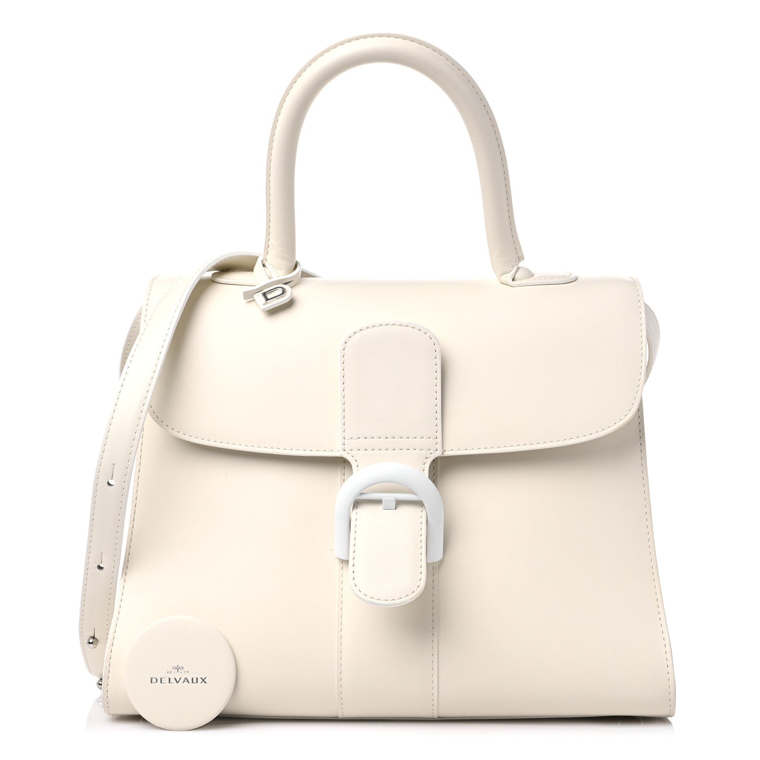 Delvaux Box Calfskin MM Brillant Satchel Ivory 1 of 12