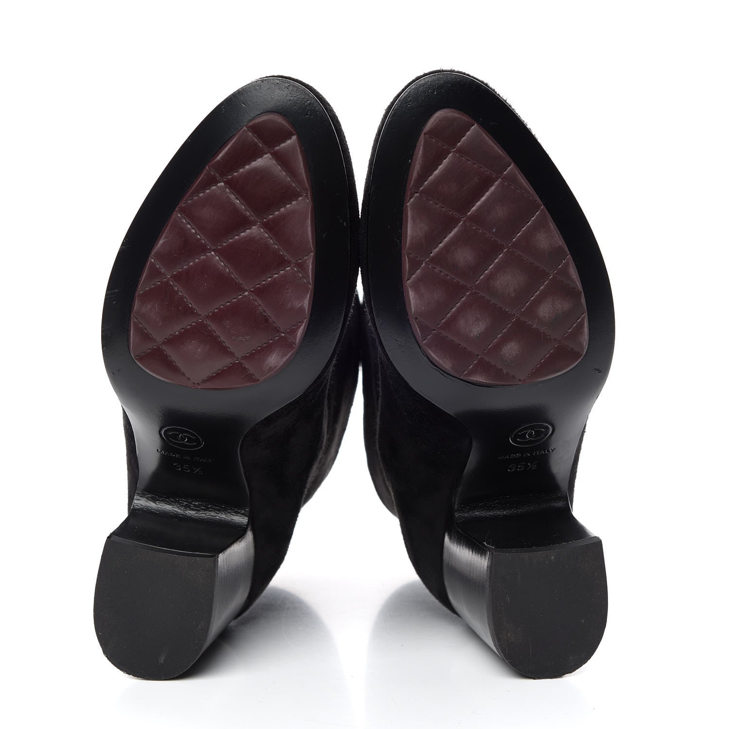 Chanel Suede Calfskin CC Short Boots 35.5 Black 7 of 11