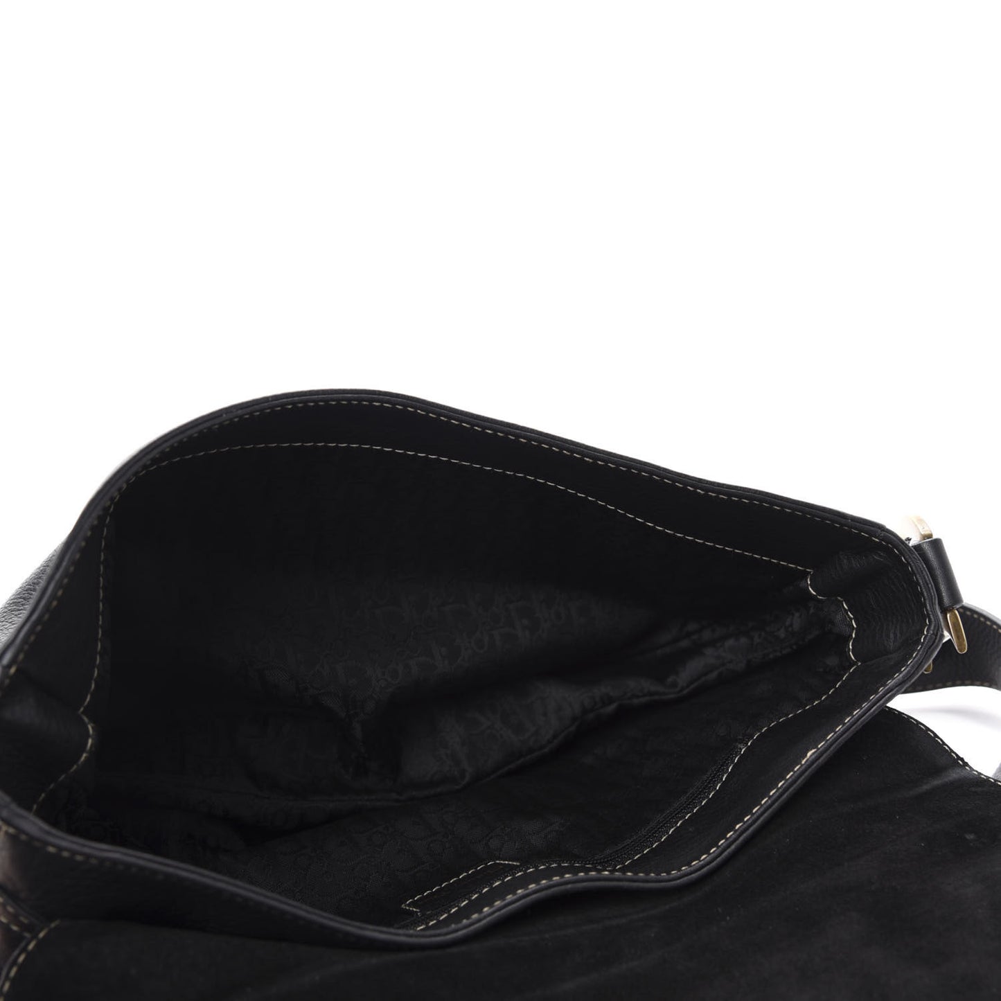 Grained Calfskin Double Saddle Bag Black