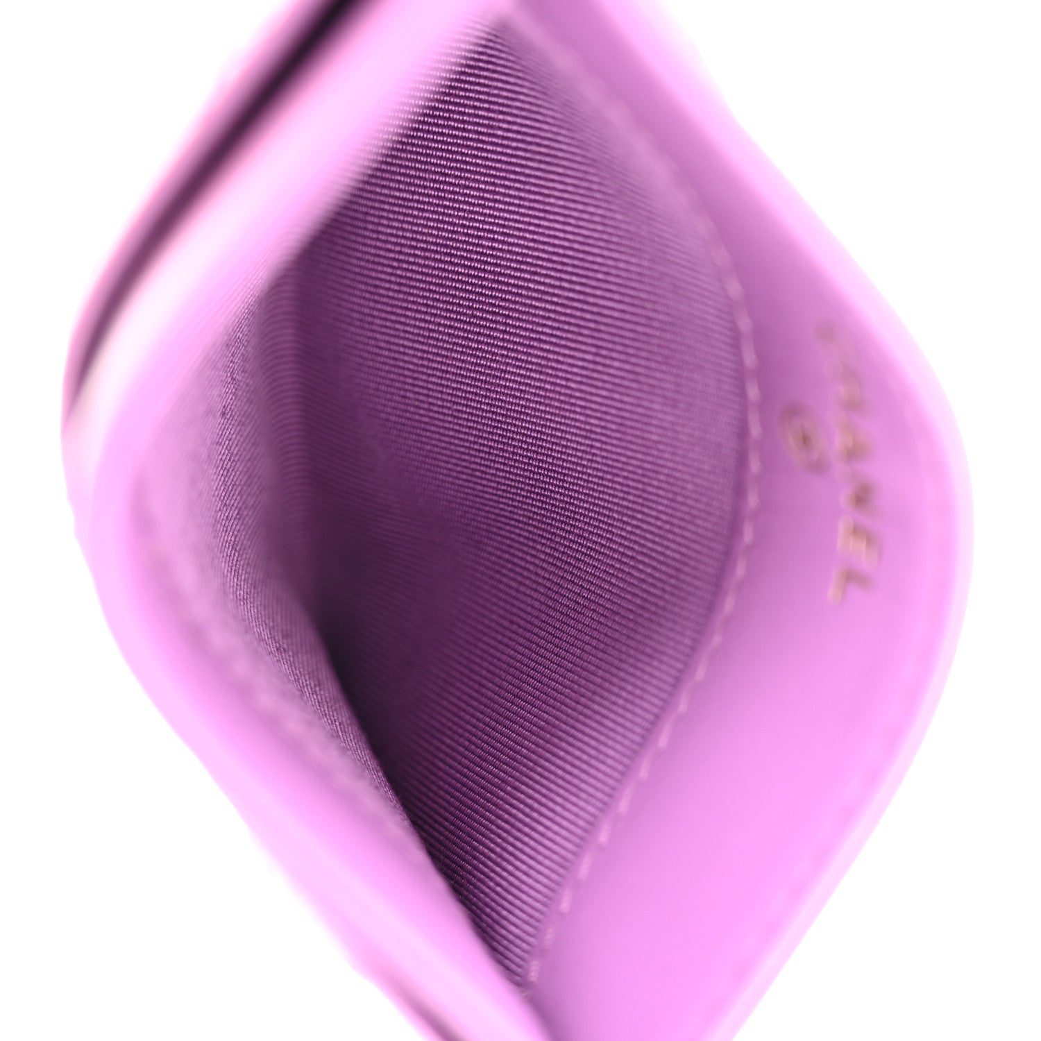 Chanel Patent Quilted Card Holder Purple 5 of 9
