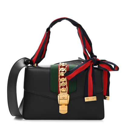 Gucci Calfskin Small Sylvie Shoulder Bag Black 1 of 12