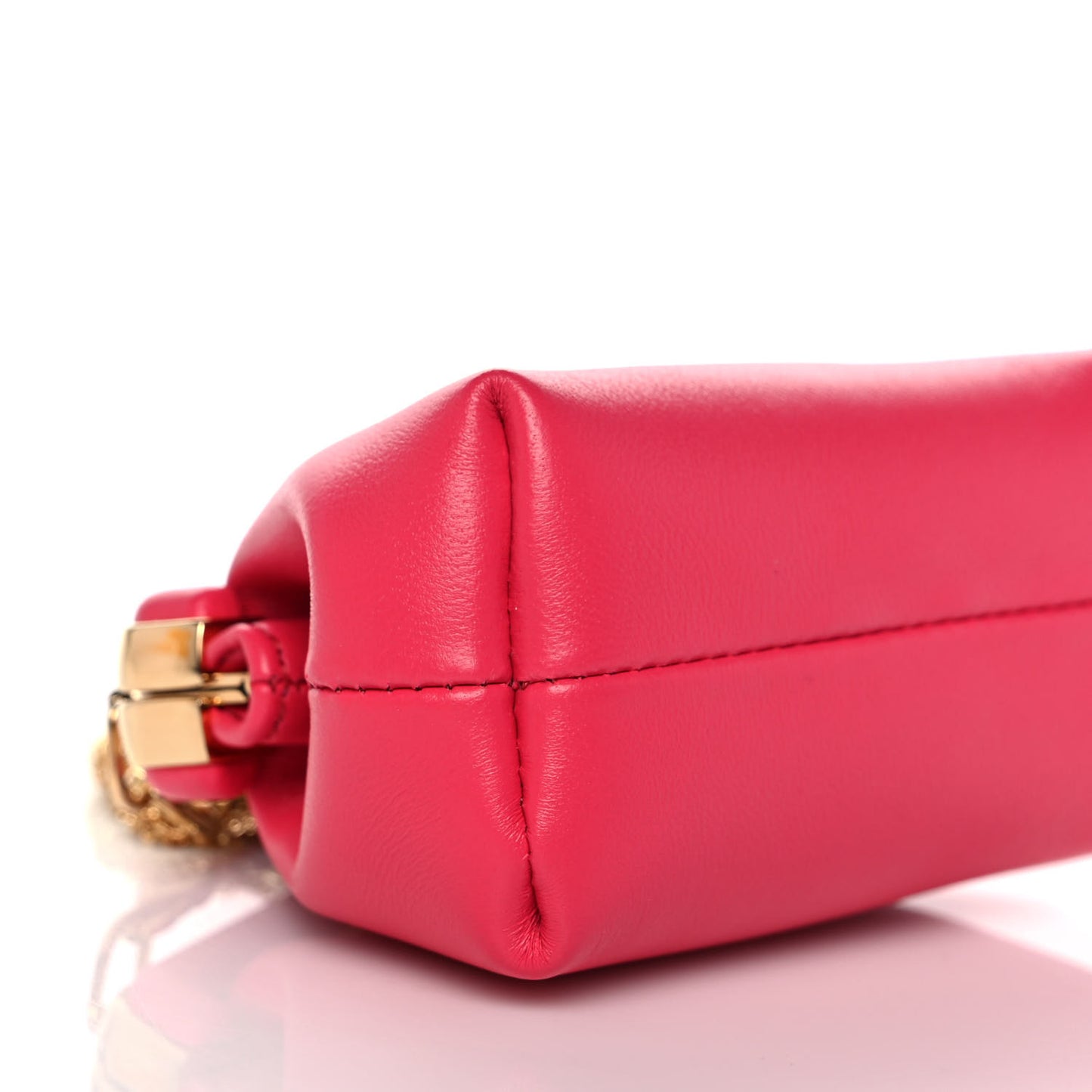 Shiny Nappa Nano Fendi First Bag Charm Lampone