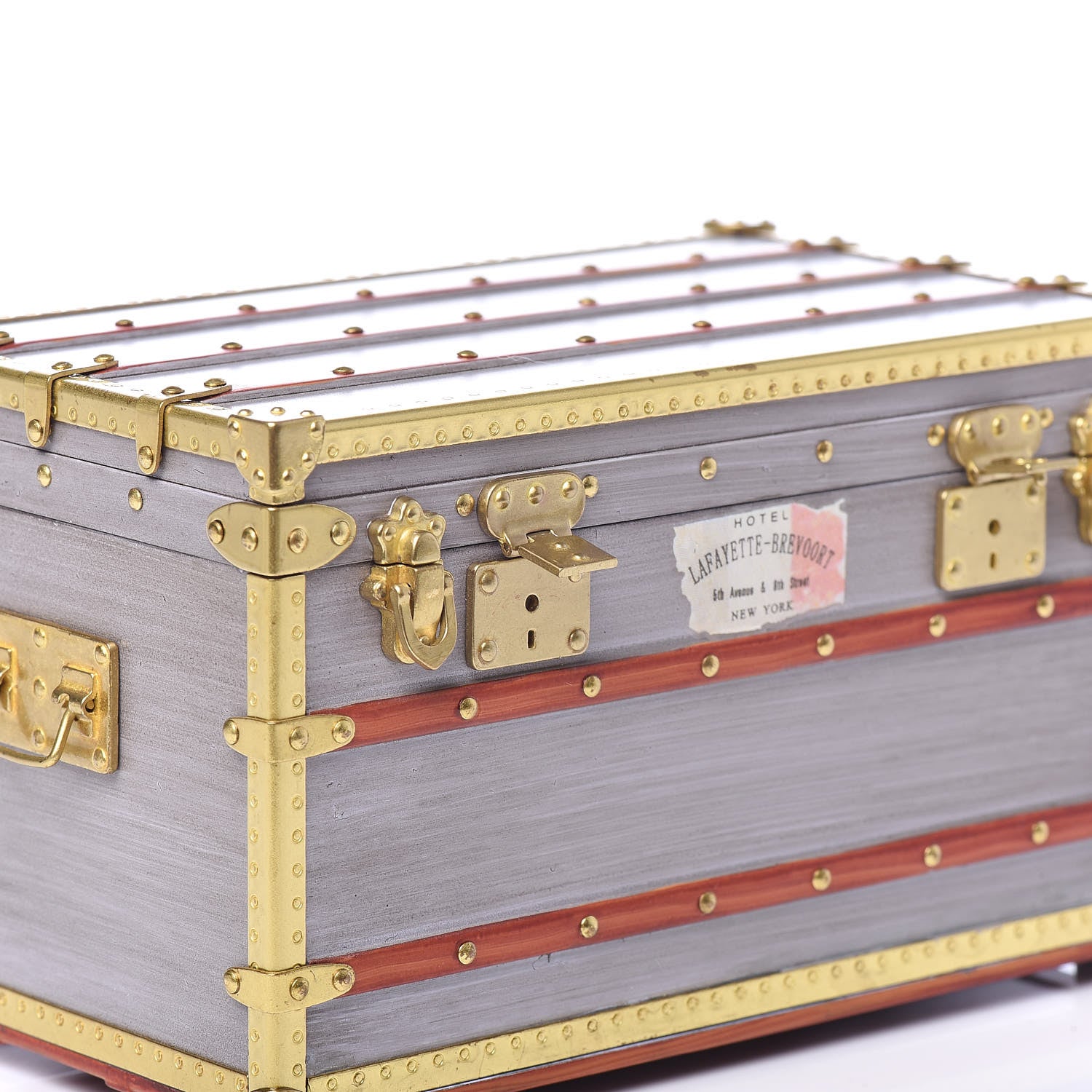 Louis Vuitton Mini Malle Zinc Trunk Paperweight Jewelry Box 6 of 10