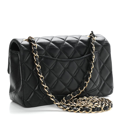 Chanel Lambskin Quilted Mini Rectangular Flap Black 3 of 13