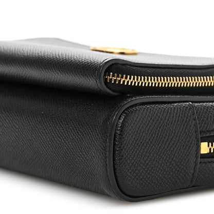 Christian Dior Grained Calfskin Caro Double Pouch Black 10 of 11