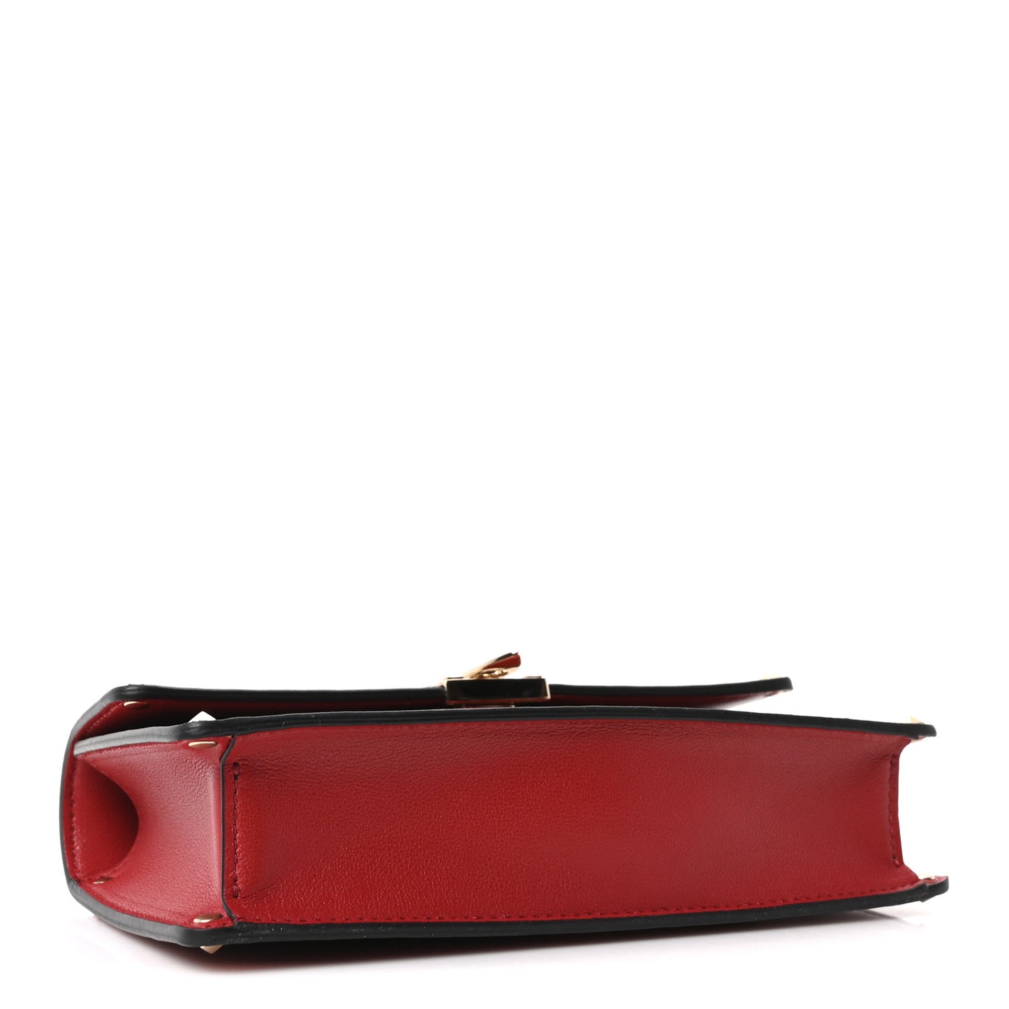 Vitello Rockstud Mini Top Handle Bag Red