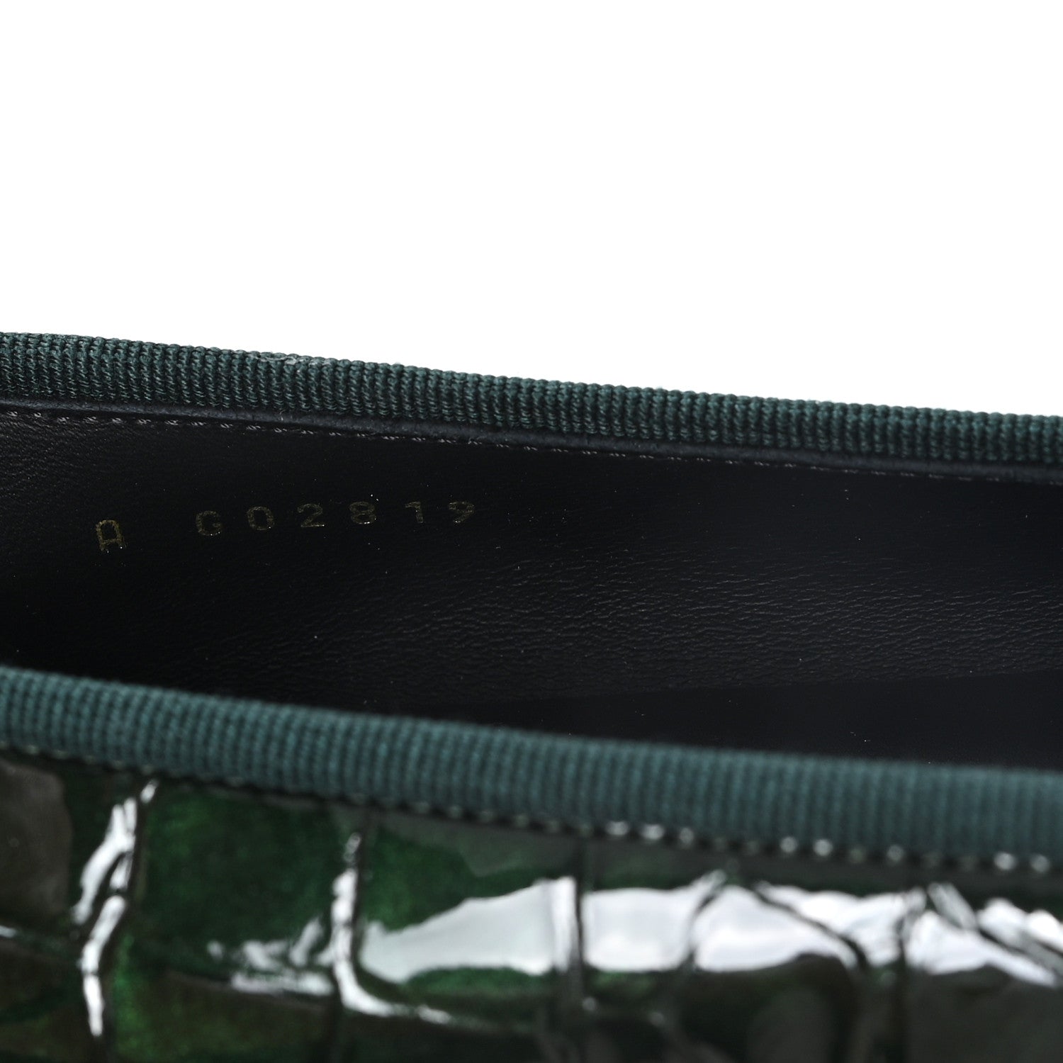 Chanel Crocodile Embossed Patent Calfskin Ballet Flats 36.5 Dark Green Black 9 of 10