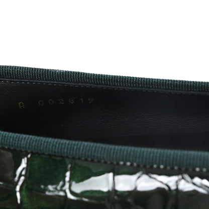 Chanel Crocodile Embossed Patent Calfskin Ballet Flats 36.5 Dark Green Black 9 of 10