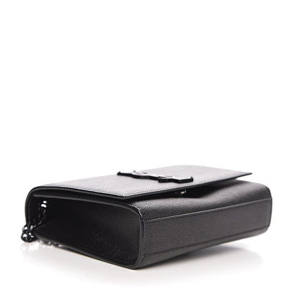 Saint Laurent Grain De Poudre Small Monogram Kate Satchel Black 3 of 13